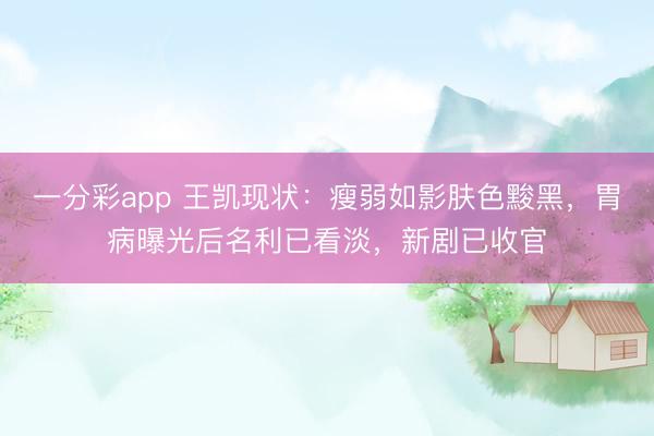 一分彩app 王凯现状：瘦弱如影肤色黢黑，胃病曝光后名利已看淡，新剧已收官