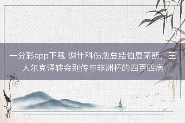 一分彩app下载 谢什科伤愈总结伯恩茅斯，王人尔克泽转会别传与非洲杯的四百四病