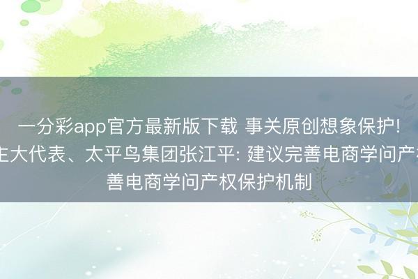 一分彩app官方最新版下载 事关原创想象保护! 天下东谈主大代表、太平鸟集团张江平: 建议完善电商学问产权保护机制